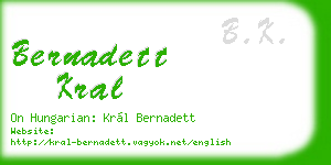 bernadett kral business card