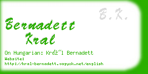 bernadett kral business card